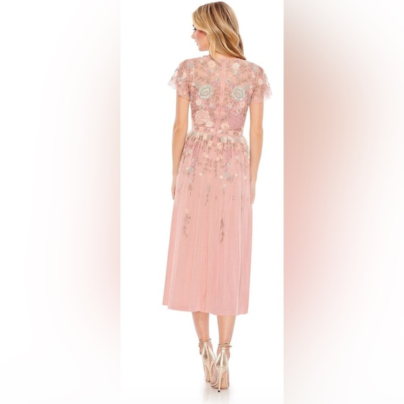 NWT Mac Duggal 9134 Flare Sleeve Floral Dress Size 12 - Picture 3 of 13